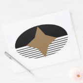 Sticker Ovale Black White Colorblock & Brown Diamond (Enveloppe)