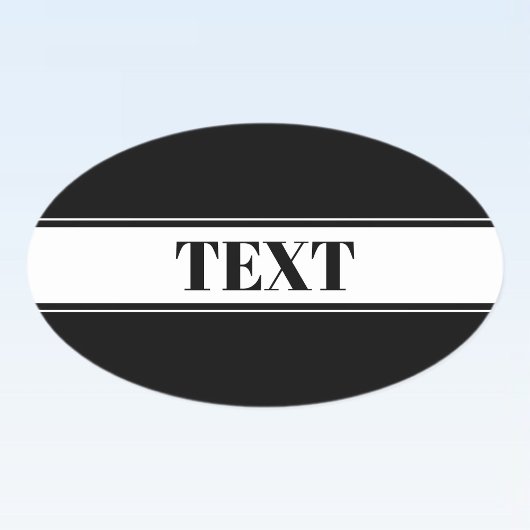 Sticker Ovale Black & White Custom Name Stripe