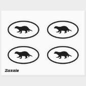 Sticker Ovale Blaireau ratele (Feuille)