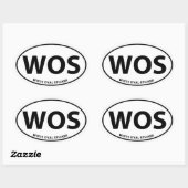 Sticker ovale blanc (Feuille)