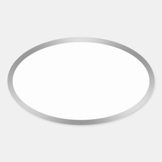 Sticker Ovale Blanc vierge simple avec bordure en argent (Devant)