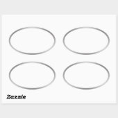 Sticker Ovale Blanc vierge simple avec bordure en argent (Feuille)