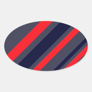 Sticker Ovale Blancs, Bleus Et Rouges