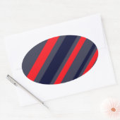 Sticker Ovale Blancs, Bleus Et Rouges (Enveloppe)