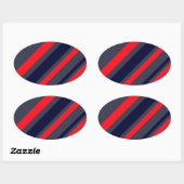 Sticker Ovale Blancs, Bleus Et Rouges (Feuille)