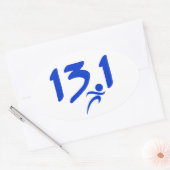 Sticker Ovale Bleu 13,1 demi-marathon (Enveloppe)