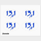 Sticker Ovale Bleu 13,1 demi-marathon (Feuille)