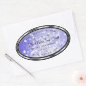 Sticker Ovale Bleu clair Parties scintillant Shimmer Produit Éti (Enveloppe)