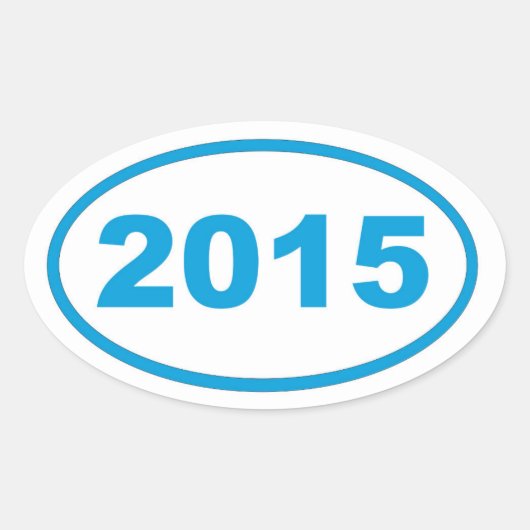 Sticker Ovale bleu cyan 2015 (Devant)