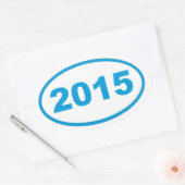 Sticker Ovale bleu cyan 2015 (Enveloppe)