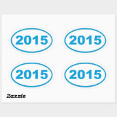 Sticker Ovale bleu cyan 2015 (Feuille)