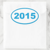 Sticker Ovale bleu cyan 2015 (Sac)