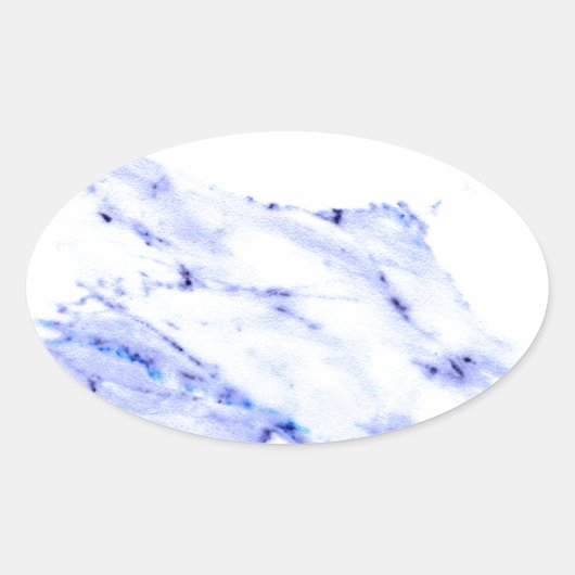 Sticker Ovale Bleu et Marbre blanc (Devant)