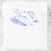 Sticker Ovale Bleu et Marbre blanc (Sac)