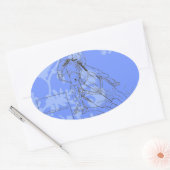 Sticker Ovale Bleu-Fleur Barrel Racer (Enveloppe)