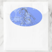 Sticker Ovale Bleu-Fleur Barrel Racer (Sac)