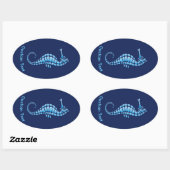 Sticker Ovale Bleu marin (Feuille)