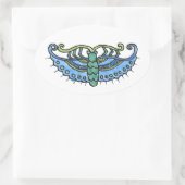 Sticker Ovale Bleu papillon (Sac)