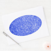 Sticker Ovale Bleu parties scintillant (Enveloppe)