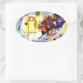 Sticker Ovale Bleu rouge jaune Kandinsky peinture Abstraite (Sac)