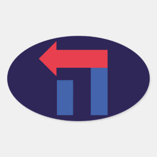 Sticker Ovale Bleu rouge ovale Hillary Hillary Hébreu autocollan