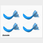 Sticker Ovale Bleu sirène (Feuille)