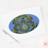 Sticker Ovale Bleu traditionnel (Enveloppe)