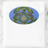 Sticker Ovale Bleu traditionnel (Sac)