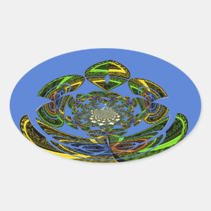 Sticker Ovale Bleu traditionnel