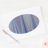 Sticker Ovale Bleu, violet, gris Chevron Art Imprimer (Enveloppe)