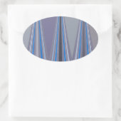 Sticker Ovale Bleu, violet, gris Chevron Art Imprimer (Sac)