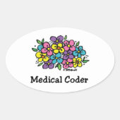 Sticker Ovale Blooms de coder Médicales2 (Devant)
