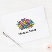 Sticker Ovale Blooms de coder Médicales2 (Enveloppe)