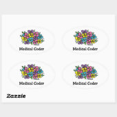 Sticker Ovale Blooms de coder Médicales2 (Feuille)