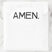 Sticker Ovale Bloquer la police noire Amen (Sac)