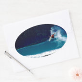 Sticker Ovale blowtail surfant d'inverse d'air de nias de (Enveloppe)