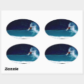 Sticker Ovale blowtail surfant d'inverse d'air de nias de (Feuille)