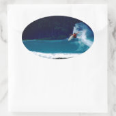 Sticker Ovale blowtail surfant d'inverse d'air de nias de (Sac)