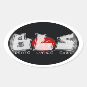 Sticker Ovale BLS bat les paroles talent HIP HOP