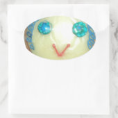 Sticker Ovale Blue Hair Emoji Art Imprimer/Graphique (Sac)