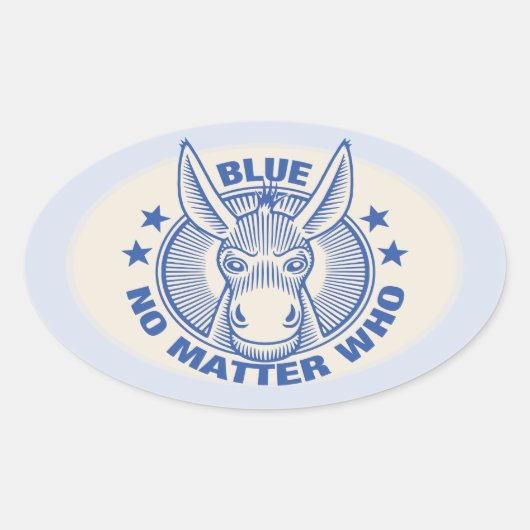 Sticker Ovale Blue Peu Importe Qui (Devant)