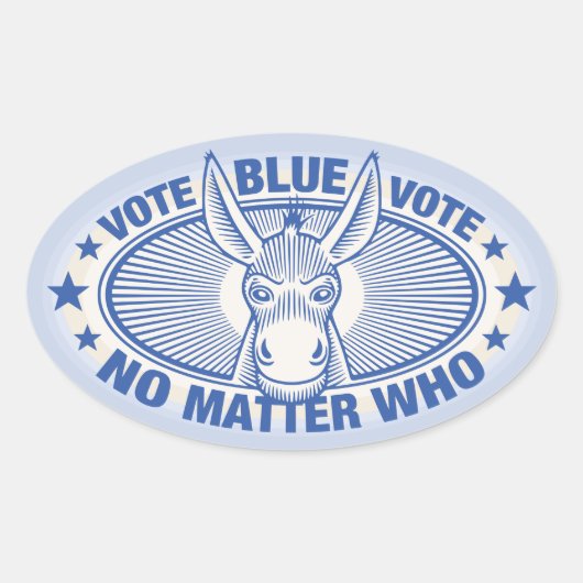 Sticker Ovale Blue Peu Importe Qui (Devant)