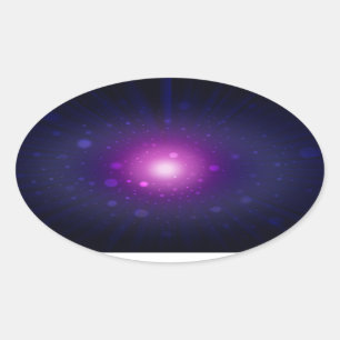 Sticker Ovale Blue Purple Space Galaxy étoiles Abstrait