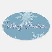 Sticker Ovale Blue Snowflake Christmas (Devant)