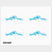 Sticker Ovale Blue Super Happy Humaniste (Feuille)