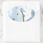 Sticker Ovale Bluebird et ses coeurs (Sac)
