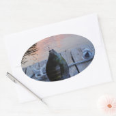 Sticker Ovale Bluegill au coucher du soleil Lac Arrowhead (Enveloppe)