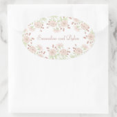 Sticker Ovale Blush Pink Rose Wedding (Sac)