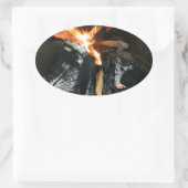 Sticker Ovale Bois (Sac)