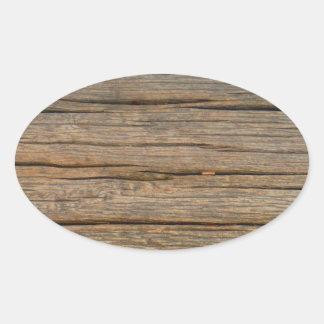 Sticker Ovale bois brun gros plan